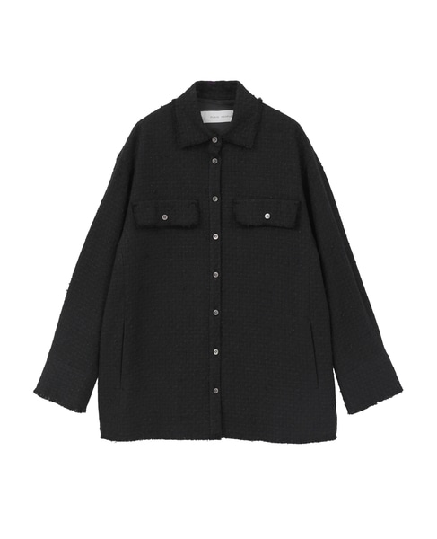 ペーパーツイードシャツジャケット 詳細画像 ブラック 1