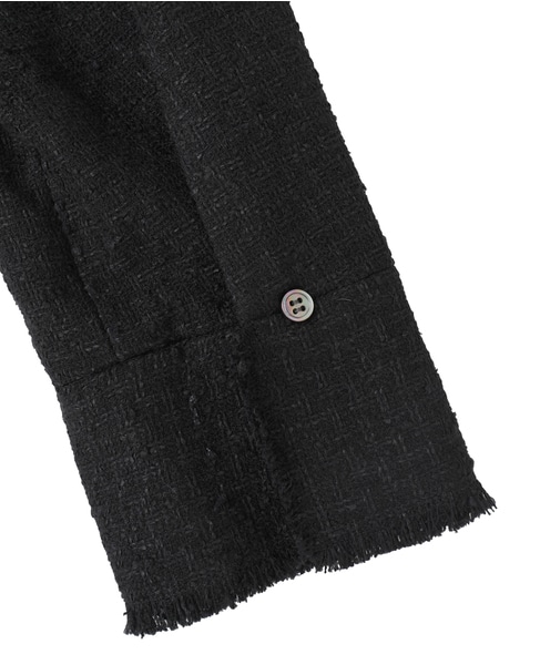 ペーパーツイードシャツジャケット 詳細画像 ブラック 4