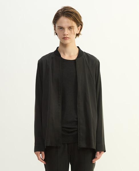 キュプラストレッチストレートブルゾン 詳細画像 ブラック 4