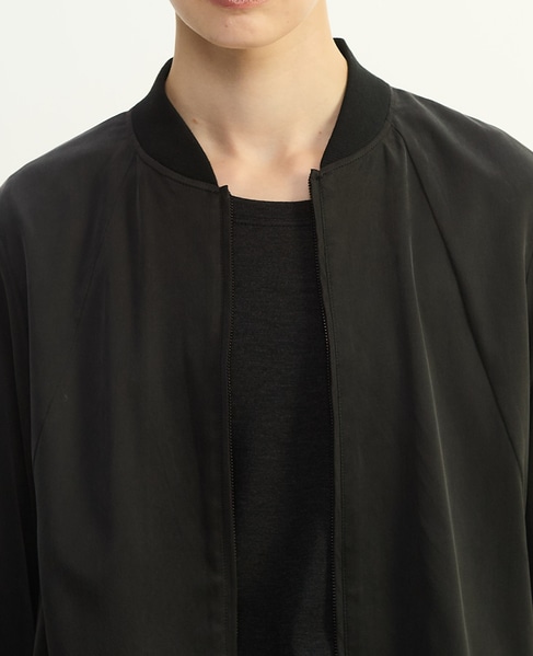 キュプラストレッチストレートブルゾン 詳細画像 ブラック 5