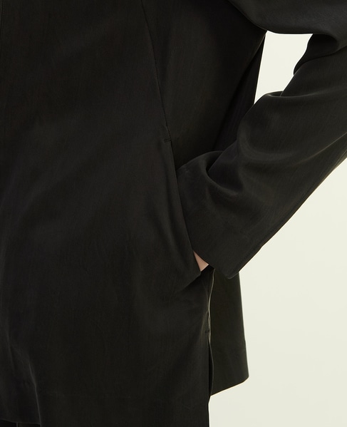 キュプラストレッチストレートブルゾン 詳細画像 ブラック 6