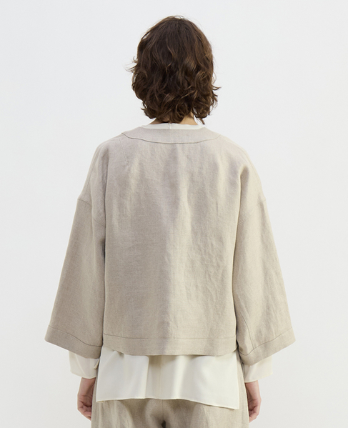 リネンオックスショートジャケット 詳細画像 ベージュ 4