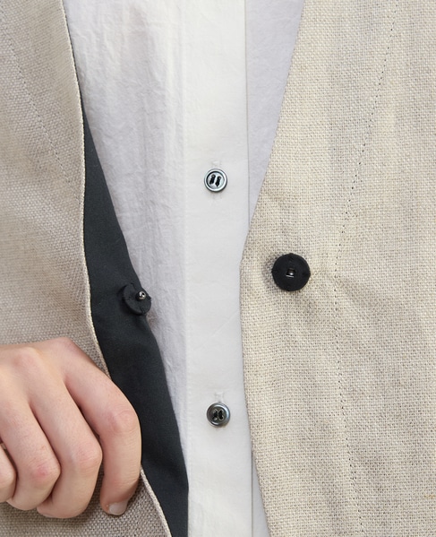 リネンオックスデザインベスト 詳細画像 ベージュ 5