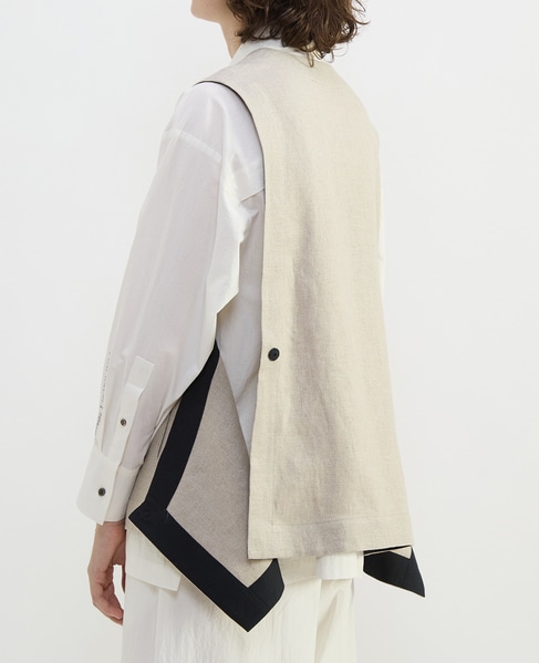 リネンオックスデザインベスト 詳細画像 ベージュ 7