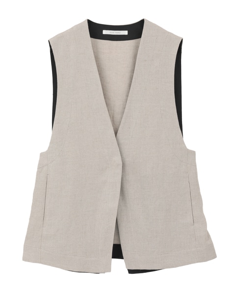 リネンオックスデザインベスト 詳細画像 ベージュ 8