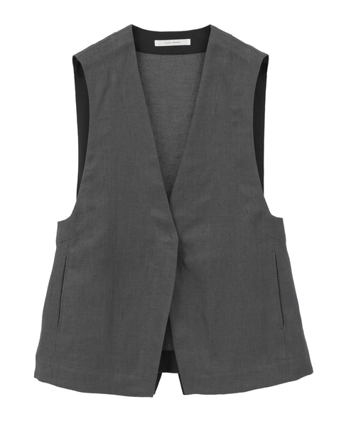 リネンオックスデザインベスト 詳細画像 グレー 1