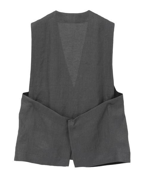リネンオックスデザインベスト 詳細画像 グレー 2