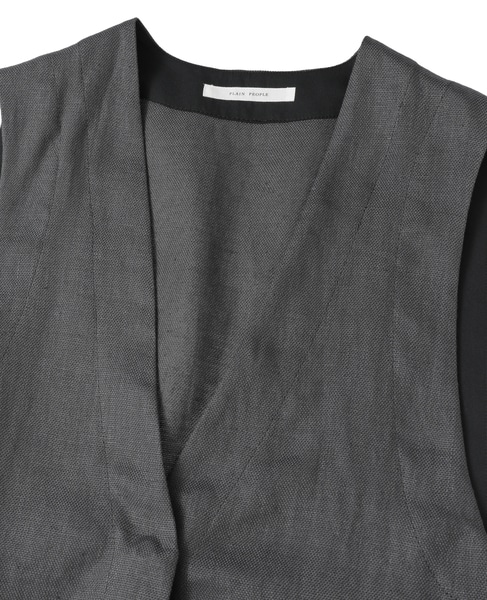 リネンオックスデザインベスト 詳細画像 グレー 3