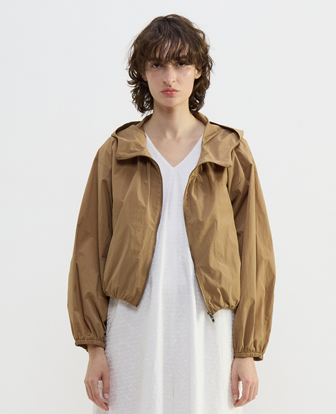 コットンナイロンワッシャーバルーンフーディーブルゾン 詳細画像 キャメル 2