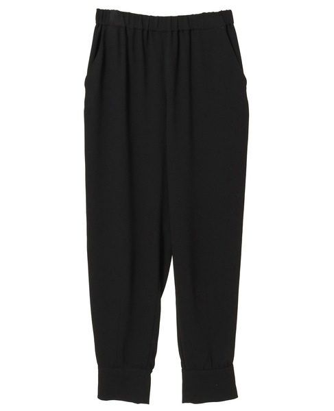バックサテンジョーゼットジョガーパンツ 詳細画像 ブラック 1