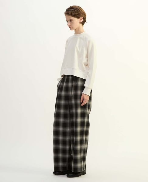 オンブレチェックワイドストレートパンツ 詳細画像 ブラック×ライトグレー 11