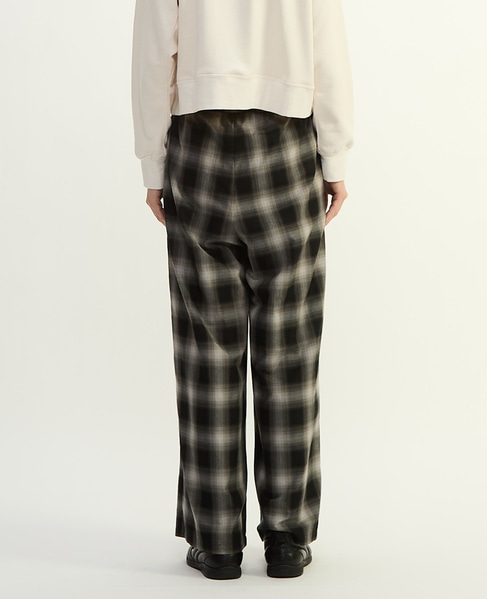 オンブレチェックワイドストレートパンツ 詳細画像 ブラック×ライトグレー 4