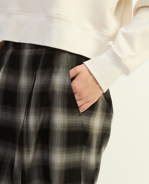 オンブレチェックワイドストレートパンツ 詳細画像 ブラック×ライトグレー 5