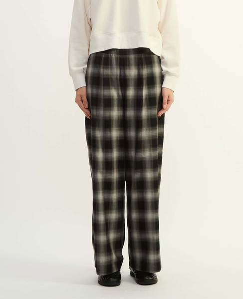 オンブレチェックワイドストレートパンツ 詳細画像 ブラック×ライトグレー 8