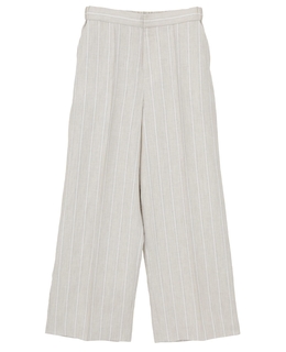 ヘンプコットンストライプストレートパンツ