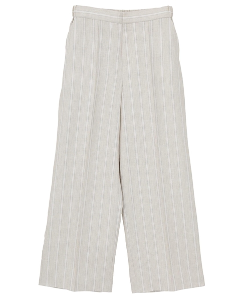 ヘンプコットンストライプストレートパンツ 詳細画像 ベージュ 1