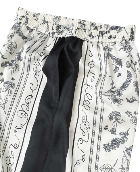 ボタニカルプリントフレアパンツ 詳細画像 ブラック 11