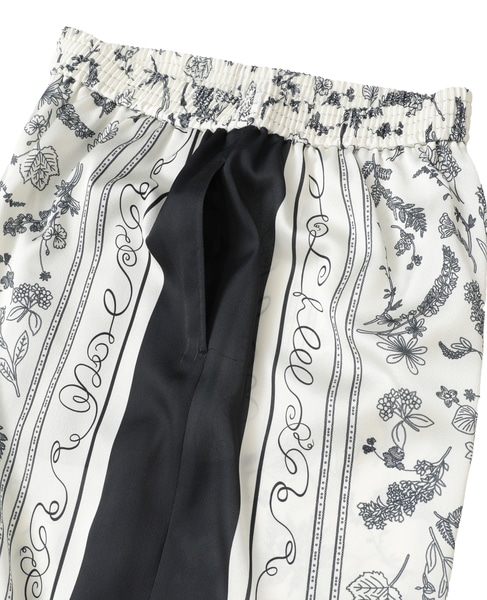 パネルプリントフレアパンツ 詳細画像 ブラック 7