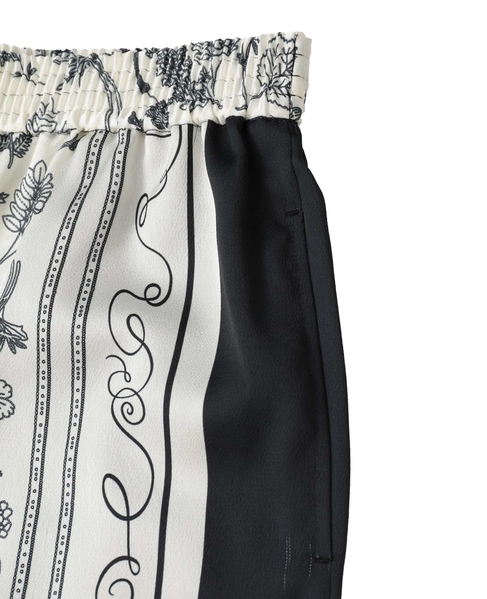ボタニカルプリントフレアパンツ 詳細画像 ブラック 9