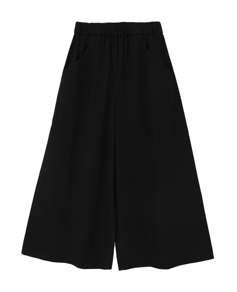 オーガニックコットンクレポンウエストゴムワイドパンツ 詳細画像 ブラック 1
