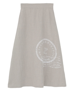 ナチュラルリネンワッシャーAラインスカート