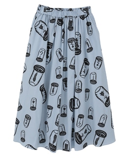 ハイカウントストライプギャザーフレアスカート