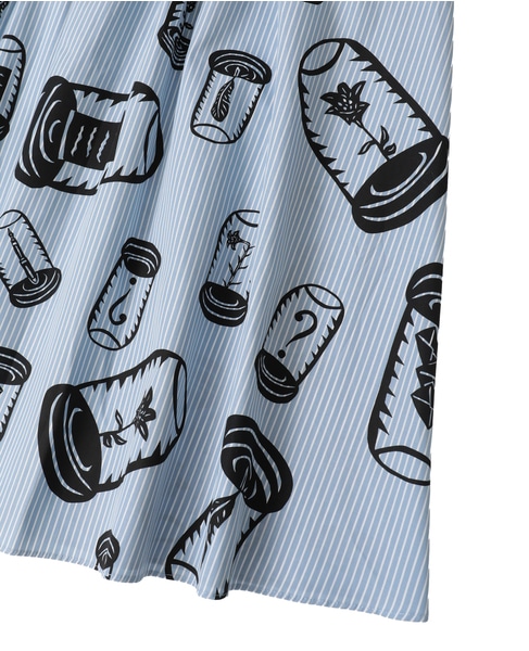 ハイカウントストライプギャザーフレアスカート 詳細画像 ブルーストライプ 5