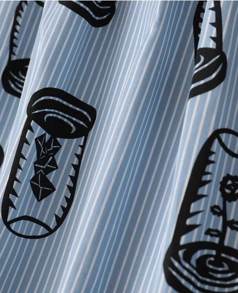 ハイカウントストライプギャザーフレアスカート 詳細画像 ブルーストライプ 6