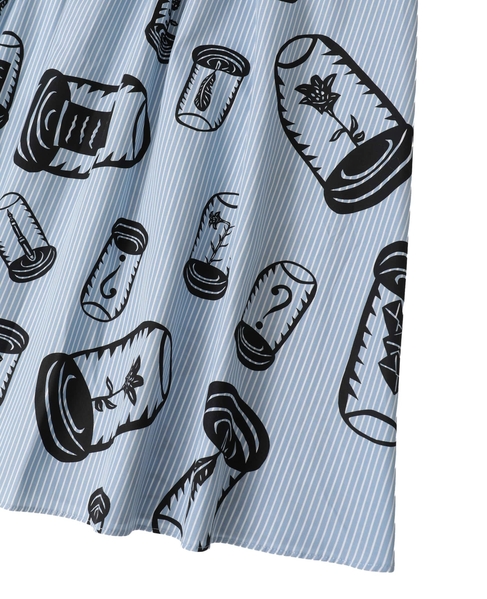 ハイカウントストライプギャザーフレアスカート 詳細画像 ブルーストライプ 8