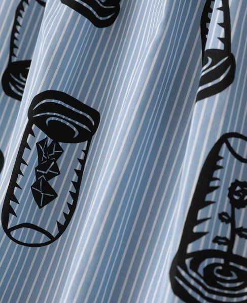 ハイカウントストライプギャザーフレアスカート 詳細画像 ブルーストライプ 9