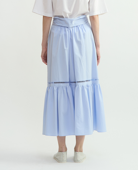 オーガニックタイプライターラップ風スカート 詳細画像 サックス 4