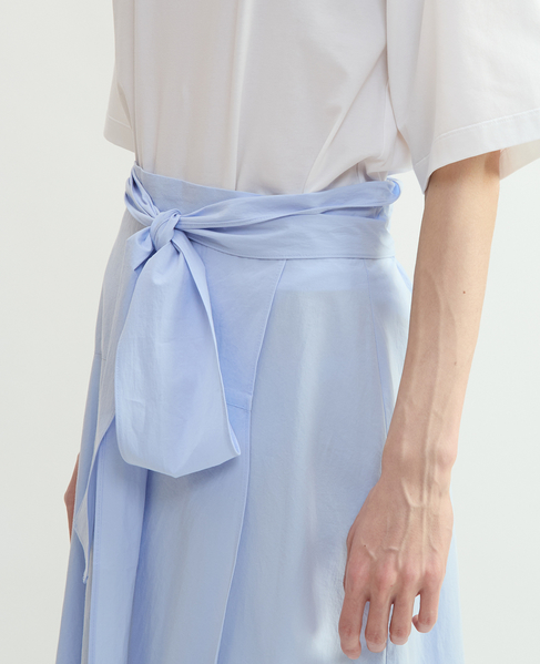 オーガニックタイプライターラップ風スカート 詳細画像 サックス 5