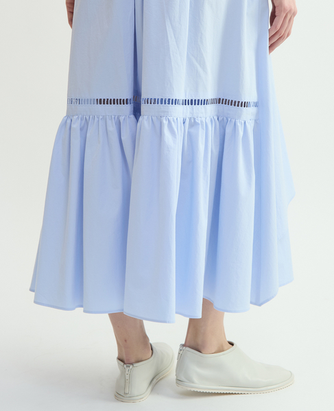 オーガニックタイプライターラップ風スカート 詳細画像 サックス 6