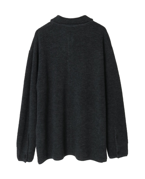 BONDパイルニットシャツカーディガン 詳細画像 チャコールグレー 2