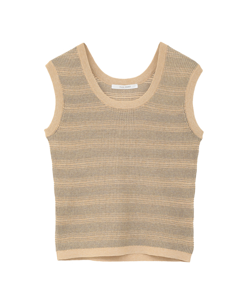 VALLONEニットタンクトップ 詳細画像 イエロー 1