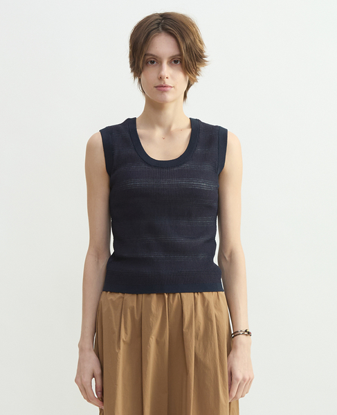 VALLONEニットタンクトップ 詳細画像 ネイビー 2