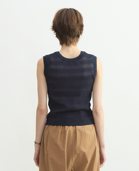 VALLONEニットタンクトップ 詳細画像 ネイビー 4