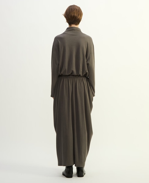 スーピマカシミヤダブルガーゼロングドレス 詳細画像 グレー 9