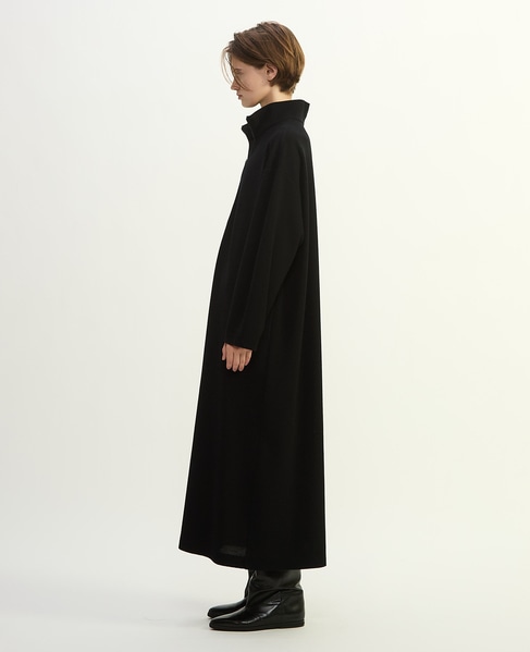 ウールミニワッフルハーフジップドレス 詳細画像 ブラック 2