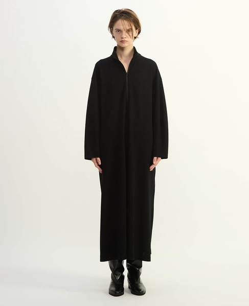 ウールミニワッフルハーフジップドレス 詳細画像 ブラック 8