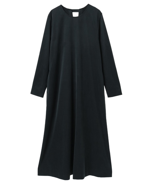キュプラジャージストレートロングワンピース 詳細画像 ブラック 1
