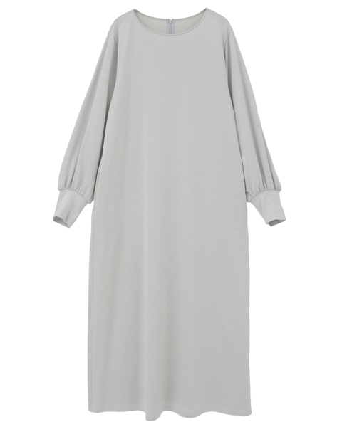 テンセルコットンスウェットロングワンピース 詳細画像 ライトグレー 1