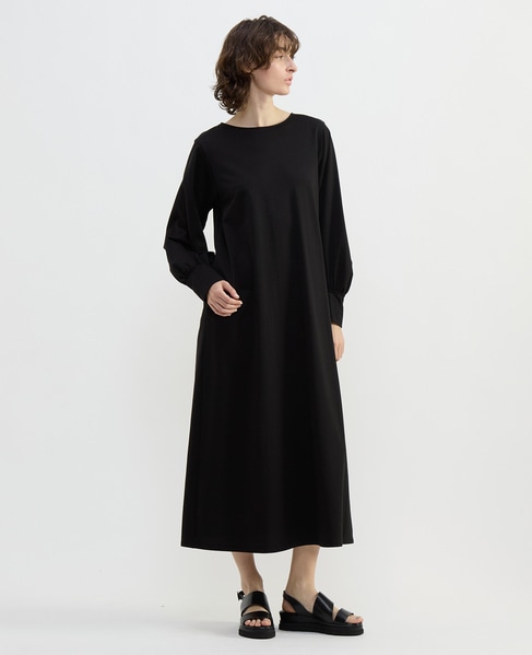 テンセルコットンスウェットロングワンピース 詳細画像 ブラック 1