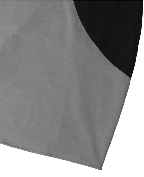 オーガニックヘビージャージードッキングコクーンドレス 詳細画像 グレー&times;ブラック 6