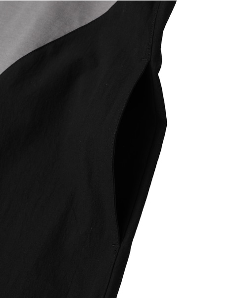 オーガニックヘビージャージードッキングコクーンドレス 詳細画像 グレー&times;ブラック 7