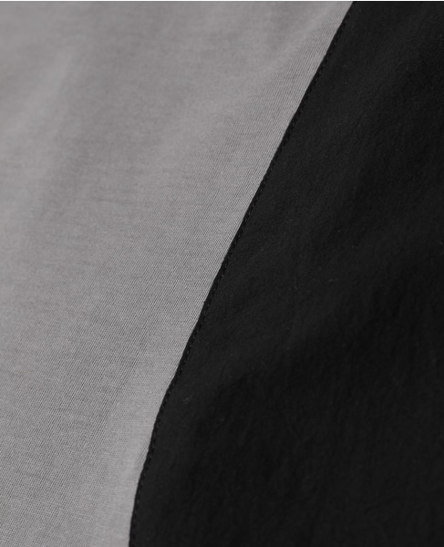 オーガニックヘビージャージードッキングコクーンドレス 詳細画像 グレー&times;ブラック 8