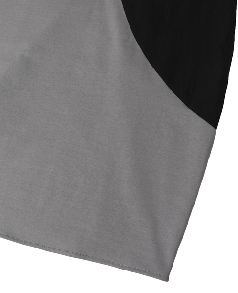 オーガニックヘビージャージードッキングコクーンドレス 詳細画像 グレー&times;ブラック 9