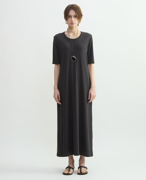 スーピマヘンプジャージーハーフスリーブワンピース 詳細画像 グレー 8