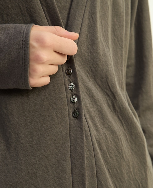 スーピマカシミヤダブルガーゼVネックカーディガン 詳細画像 グレー 5