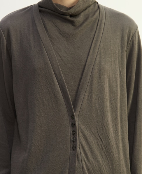 スーピマカシミヤダブルガーゼVネックカーディガン 詳細画像 グレー 6